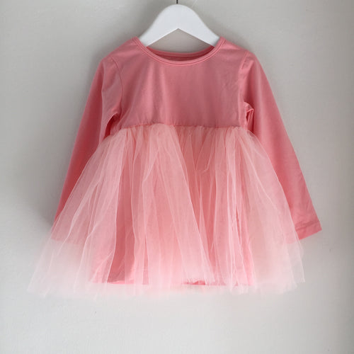 Long Sleeve Baby Doll Tutu top - Pink