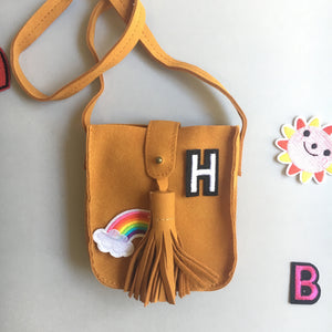 Hippy Bag - Tan -  customise with your choice of badges