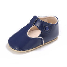 Leather T-Bar Baby Shoes - Navy