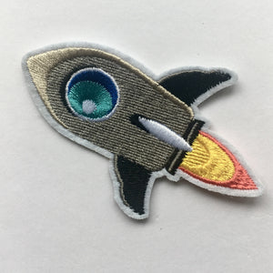 Iron on Embroidered Patch Badge - Rocket