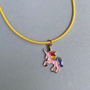 charm necklace - unicorn (you choose the cord & tin colour)